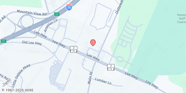 Map showing The Lord's Harvest at 9231 Lee Hwy., Chattanooga, TN