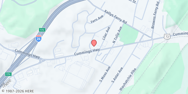 Map showing Wauhatchie Methodist Church at 3401 Cummings Hwy, Chattanooga, TN