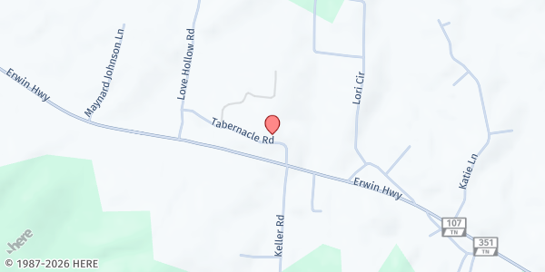 Map showing Open Door Tabernacle at 70 Tabernacle Rd., Chestnut Ridge, TN