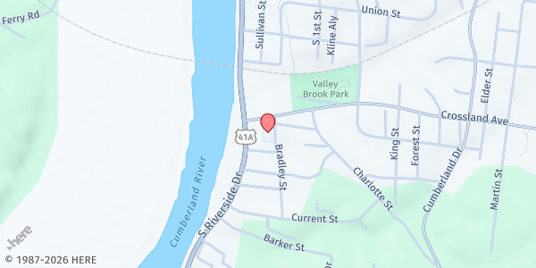 Map showing Family Outreach Ministries at 30 Crossland Ave., Ste. 206B, Clarksville, TN