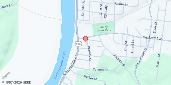 Map showing Family Outreach Ministries - Food Pantry at 30 Crossland Ave., Ste. 206B, Clarksville, TN