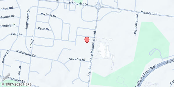 Map showing Radical Mission Compassionate Ministries at 150 Richview Rd., Clarksville, TN