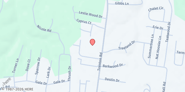 Map showing Spring Creek Baptist Church at 2760 Trenton Road, Clarksville, TN