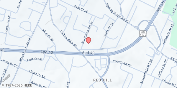Map showing Cleveland Church of Evangelical Faith at 131 Baldwin St. SE, Cleveland, TN