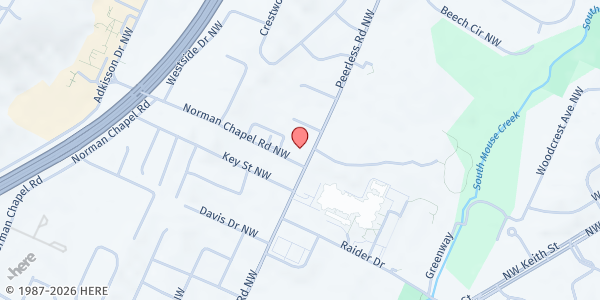 Map showing Valley View Storehouse at 3405 Peerless Rd. NW, Cleveland, TN