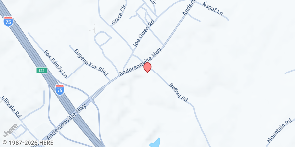 Map showing Bethel Baptist at Bethel Baptist, Clinton, TN