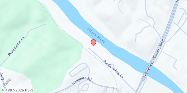 Map showing Second Baptist Clinton at 777 Public Safety Drive, Clinton, TN