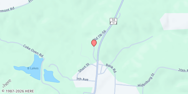 Map showing Faith Memorial Outreach at 123 Old Hwy. 56, Coalmont, TN
