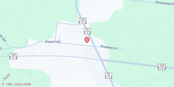 Map showing Grundy County Food Bank at 114 S Industrial Park Rd, Coalmont, TN