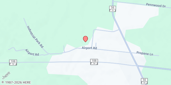 Map showing Grundy Exceptional Center at 23 North Industrial Park Road, Coalmont, TN