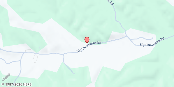 Map showing Millrock Freewill Baptist Church at 1385 Shawnettee Rd, Collinwood, TN