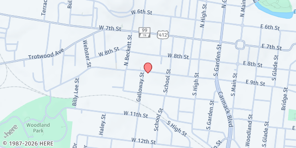 Map showing Neighbors Concerned - Harvest Share at 419 W. 9th Street, Columbia, TN