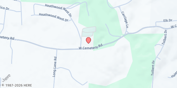 Map showing New Beginning Fellowship Church at 775 W. Cemetery Road, Cookeville, TN