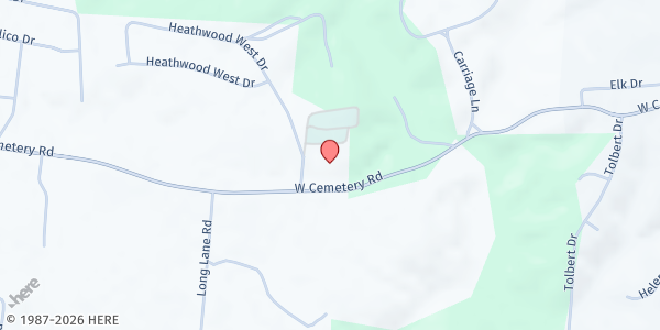 Map showing New Beginning Fellowship Church at 775 W. Cemetery Road, Cookeville, TN