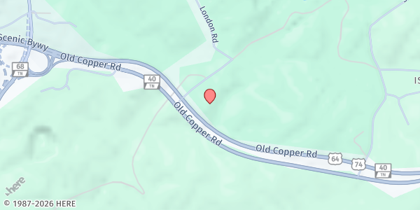 Map showing Copper Basin Baptist Association at 5260 US-64, Copperhill, TN