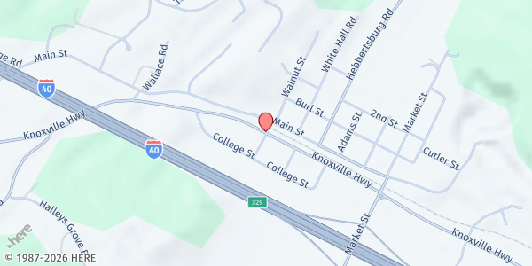 Map showing Crab Orchard at , Crab Orchard, TN