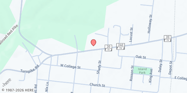 Map showing SFCN Food Pantry at 113 Hwy. 20, Crestview, TN