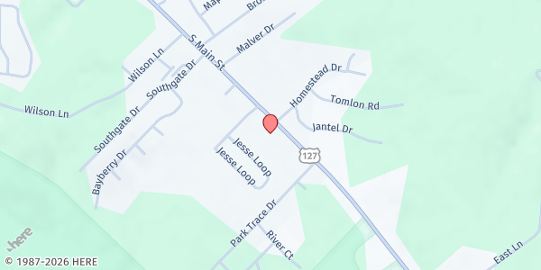 Map showing Food Pantry - South Main Street at 2028 South Main Street, Crossville, TN