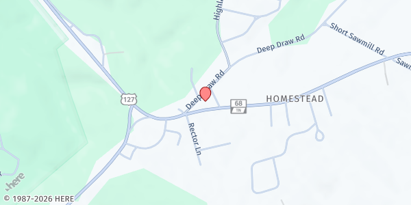 Map showing Homestead Community Food Pantry at 295 Hwy 68, Crossville, TN