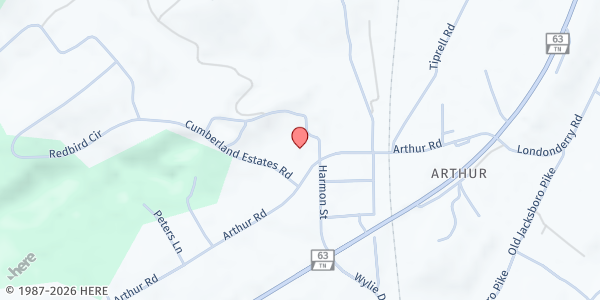 Map showing 332 Arthur Road at 332 Arthur Road, Cumberland Gap, TN