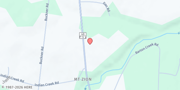 Map showing Mt. Zion United Methodist Church at 5875 Hwy 48, Cunningham, TN