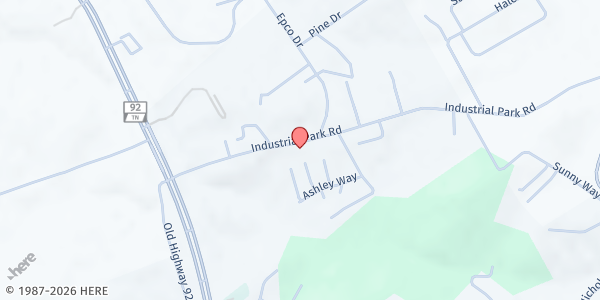 Map showing 977 Industrial Park Drive at 977 Industrial Park Drive, Dandridge, TN