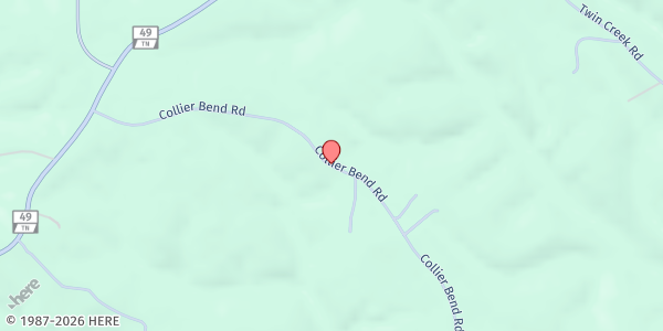 Map showing Mt. Olive Missionary Baptist Church at 630 Collier Bend Rd, Dannertown, TN