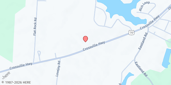 Map showing BonDeCroft Baptist Church - God's Pantry at 8545 Crossville Hwy, De Rossett, TN