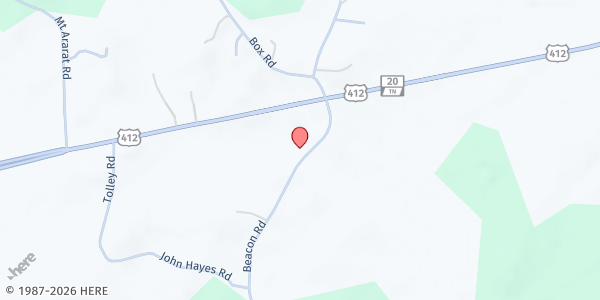 Map showing St. Paul Missionary Baptist Church at 66 Beacon Rd., Decaturville, TN