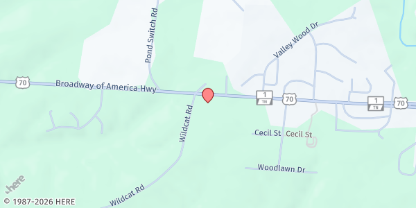 Map showing Compassion Church at 3525 Hwy 70 W, Dickson, TN
