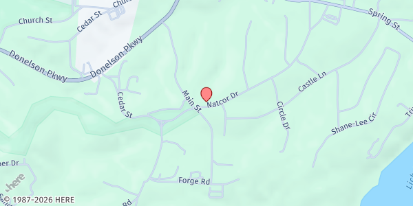 Map showing Dover Church of Christ at 511 Natcor Dr, Dover, TN