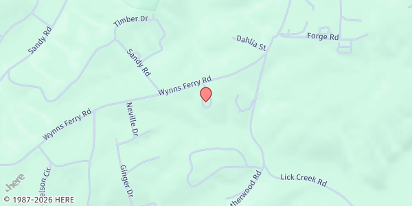 Map showing Ft. Donelson Pentecostal Church of God at 152 Wynns Ferry Road, Dover, TN