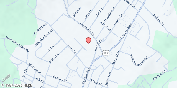 Map showing Sequatchie County Fellowship of Churches at 103 Heard Street, Dunlap, TN