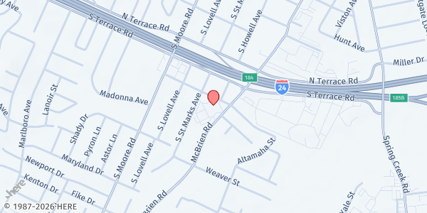 Map showing East Ridge Church of Christ at 951 McBrien Rd., East Ridge, TN