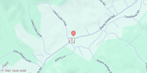 Map showing Carter Christian Church at 1763 TN-91, Elizabethton, TN