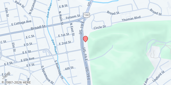Map showing Carter Compassion Center at 500 US-19E, Elizabethton, TN