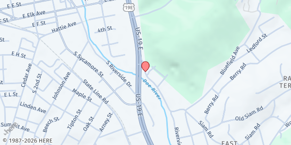 Map showing Eastside FWB at 704 Siam Rd, Elizabethton, TN