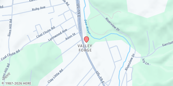 Map showing Hale Community Ministries/ELIZ at 3871 US-19E, Elizabethton, TN