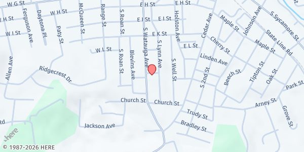 Map showing Philippi Missionary Baptist - Elizabethton at 200 Horace Leftwich Ln., Elizabethton, TN