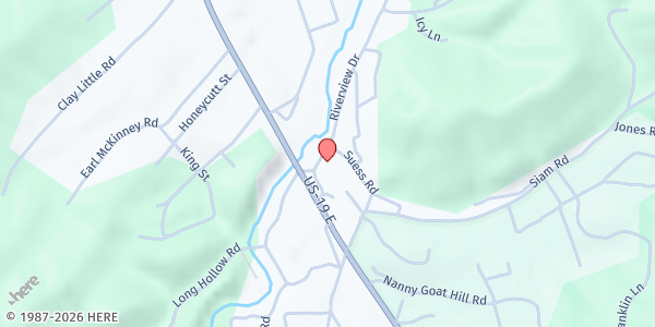 Map showing Valley Forge FWB Church at 1503 Riverview Dr, Elizabethton, TN
