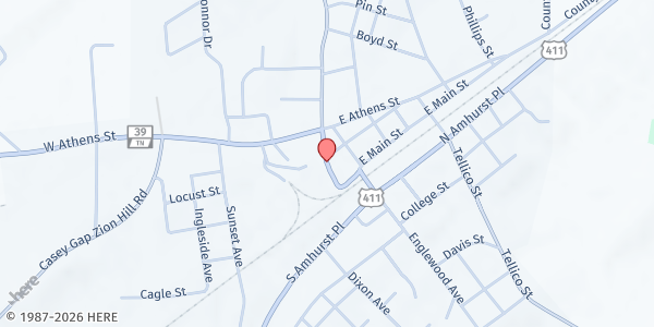Map showing Daily Bread Food Ministry - Englewood Methodist Church at 102 S Niota Rd, Englewood, TN