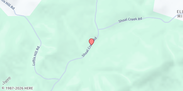Map showing Shoal Creek Road at Shoal Creek Road, Englewood, TN