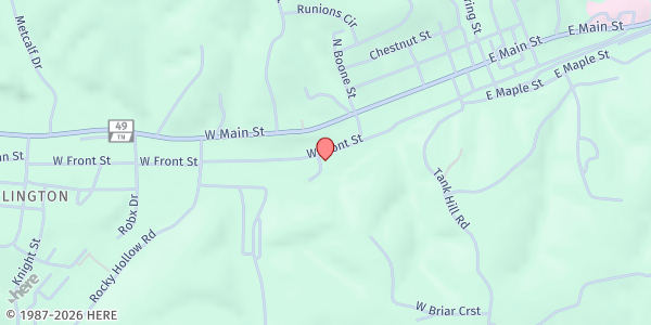 Map showing Bethesda Community Mission at 405 West Front Street, Erin, TN