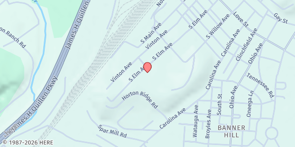 Map showing Calvary Cares Mission at 648 S Elm Ave, Erwin, TN