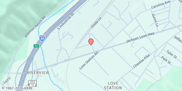 Map showing Fellowship Free Will Baptist at 101 Berkshire Dr, Erwin, TN