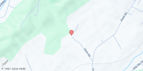 Map showing J.A.M.A. Food Bank - Ford Crossing at 287-299 Kent Rd., Ford Crossing, TN