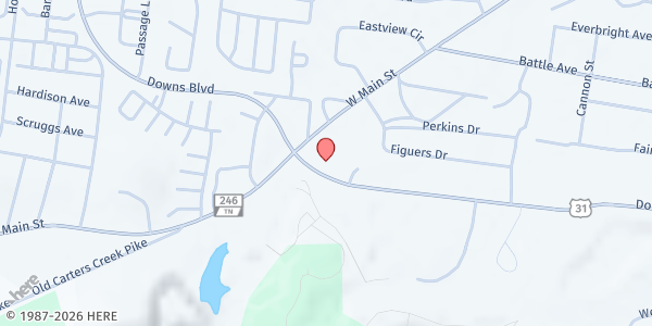 Map showing Limestone Baptist Church at 1613 West Main Street, Franklin, TN