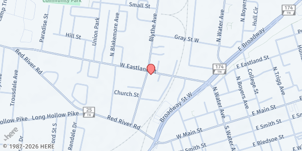 Map showing NorthField Church - The Sumner Center - Dorothy Jordan Ave at 255 Dorothy Jordan Ave, Gallatin, TN