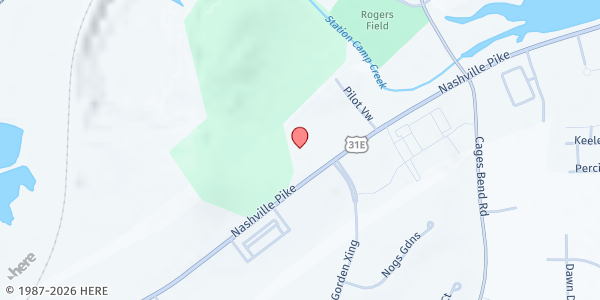 Map showing NorthField Church - The Sumner Center (Main) at 2100 Nashville Pike, Gallatin, TN