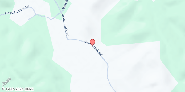 Map showing Shoal Creek Road at Shoal Creek Road, Goodspring, TN